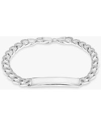 Ib&b - Personalised Sterling Silver Id Curb Chain Bracelet - Lyst