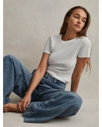 Reiss - Victoria Short Sleeve Ribbed Top - Lyst
