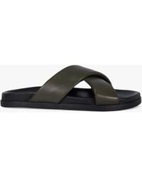 Dune - Isaacs Leather Cross Strap Sandals - Lyst