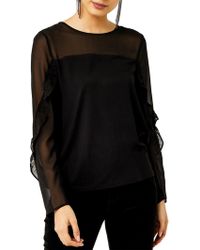 warehouse sheer sleeve top