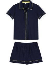 Chelsea Peers - Curve Ribbed Button Up Short Pyjamas - Lyst
