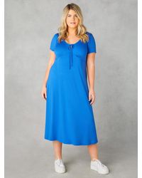 Live Unlimited - Curve Jersey Tie Front Midaxi Dress - Lyst
