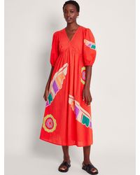 Monsoon - Ceres Embroidered Midi Dress - Lyst