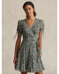 Ralph Lauren - Polo Floral Print Mini Wrap Dress - Lyst
