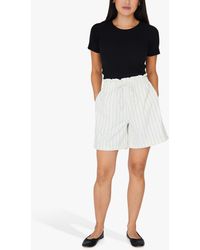 A-View - Lerke Striped Linen Blend Shorts - Lyst