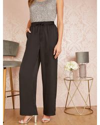 Yumi' - Satin Relaxed Trousers - Lyst