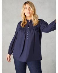 Live Unlimited - Curve Button Front Relaxed Blouse - Lyst