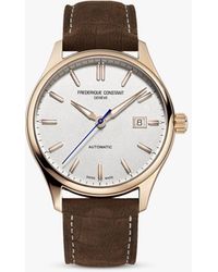Frederique Constant - Fc-303nv5b4 Classics Index Automatic Date Leather Strap Watch - Lyst