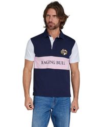 Raging Bull - Short Sleeve Cut & Sew Panel Rugby Shirt - Lyst