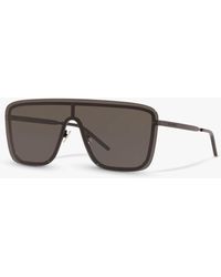 Saint Laurent - Gold Sl 364 Shield Sunglasses - Lyst