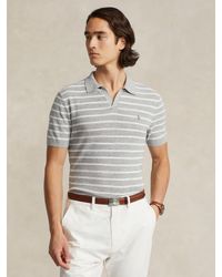 Ralph Lauren - Polo Striped Linen Blend Polo Shirt - Lyst