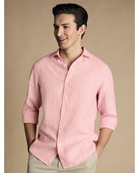 Charles Tyrwhitt - Linen Short Sleeve Slim Fit Shirt - Lyst
