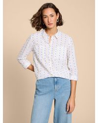 White Stuff - Sophie Embroidered Organic Cotton Shirt - Lyst