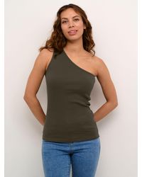 Kaffe - Pia One Shoulder Ribbed Top - Lyst