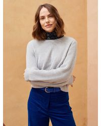 Brora - Cashmere Ribbed Sleeve Jumper - Lyst