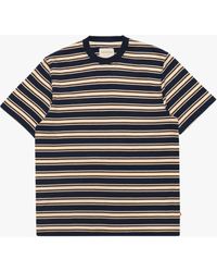 Far Afield - Striped Organic Cotton Crew Neck T-shirt - Lyst