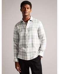 Ted Baker - Abacus Long Sleeve Check Flannel Shirt - Lyst