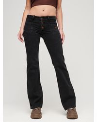 Superdry - Organic Cotton Blend Vintage Low Rise Slim Flare Jeans - Lyst
