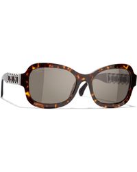 Chanel Cat's Eye Sunglasses Ch5437q Black/grey
