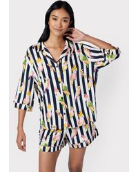 Chelsea Peers - Cockatiel Stripe Button Up Short Pyjama Set - Lyst