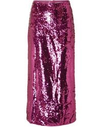 SELECTED - Omina Sequin Midi Skirt - Lyst