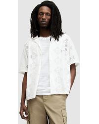 AllSaints - Vista Organic Cotton Short Sleeve Embroided Shirt - Lyst