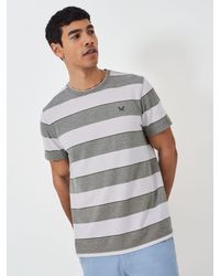 Crew - Oxford Stripe Pique T-shirt - Lyst
