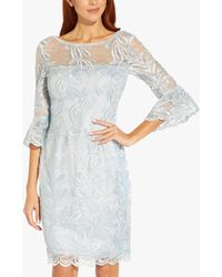 Adrianna Papell - Embroidered Bell Sleeve Sheath Dress - Lyst