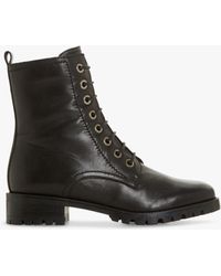 Dune - Prestone Leather Cleated Sole Lace-up Hiker Boots - Lyst