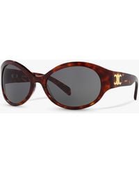 Celine - Cl40271i Triomphe Oval Sunglasses - Lyst