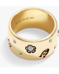 COACH - Signature C Crystal Ring - Lyst
