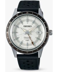 Seiko - Ssk011j1 Presage Style 60s Road Trip Gmt Automatic Leather Strap Watch - Lyst