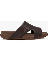 Fitflop - Freeway Leather Sliders - Lyst