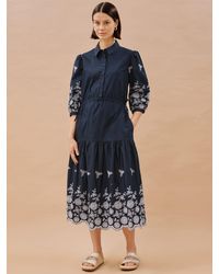 Albaray - Organic Cotton Broderie Anglaise Shirt Dress - Lyst