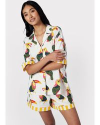 Chelsea Peers - Organic Cotton Toucan Button Up Short Pyjama Set - Lyst
