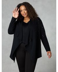 Live Unlimited - Curve Sequin Cashmere Blend Waterfall Cardigan - Lyst