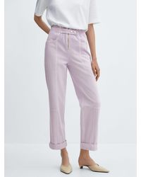 Mango - Camila High Rise Tapered Jeans - Lyst