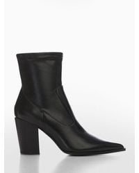 Mango - Vora Pointy Faux Leather Ankle Boots - Lyst
