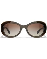 Chanel - Oval Sunglasses Ch5469b Iridescent Brown/brown Gradient - Lyst