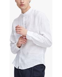 Casual Friday - Anton Long Sleeve Linen Grandad Shirt - Lyst