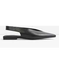 Hush - Liah Slingback Pointed Leather Flats - Lyst