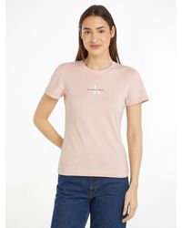 Calvin Klein - Cotton Logo Slim T-shirt - Lyst