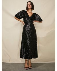 Ro&zo - Petite Evora Cluster Sequin Midi Dress - Lyst