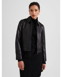 Hobbs - Frederica Short Leather Jacket - Lyst