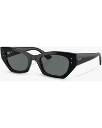 Ray-Ban - Rb4430 Polarised Rectangular Sunglasses - Lyst