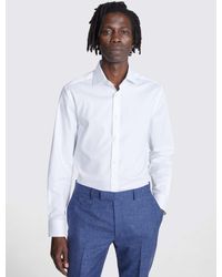 Moss - Tailored Fit Sky Dobby Cotton Blend Stretch Shirt - Lyst