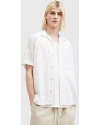 AllSaints - Caleta Lace Textured Relaxed Fit Shirt - Lyst