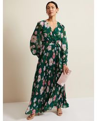 Phase Eight - Rosa Floral Pleated Maxi Dress - Lyst