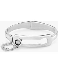 Uno De 50 - Independent Crystal And Chain Detail Bangle - Lyst