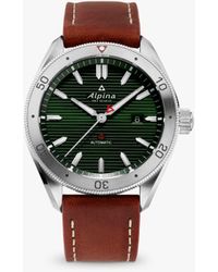Alpina - Al-525gr5aq6 Alpiner 4 Date Automatic Leather Strap Watch - Lyst